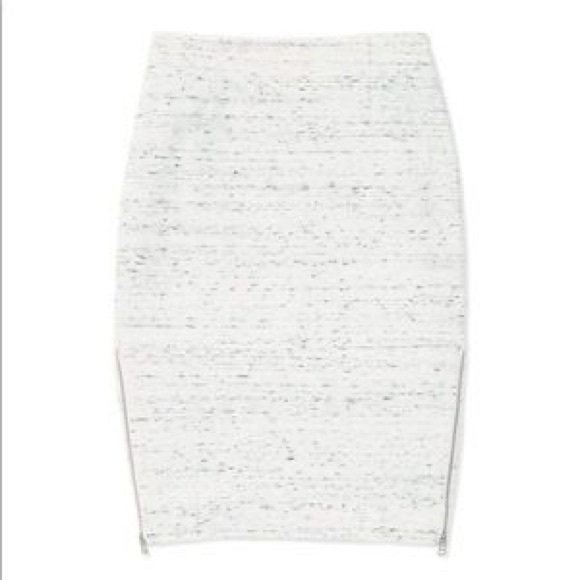 ARITZIA Wilfred Campagne Zipper Pencil Skirt - Heather White Mark - 0 - Picture 3 of 5